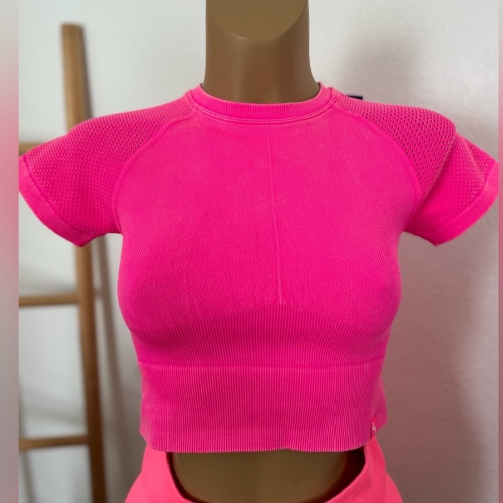 Pink compression athletic top